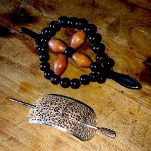 Hair clips wooden & metal